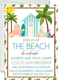 beach birthday party invitations tropical beach hut design