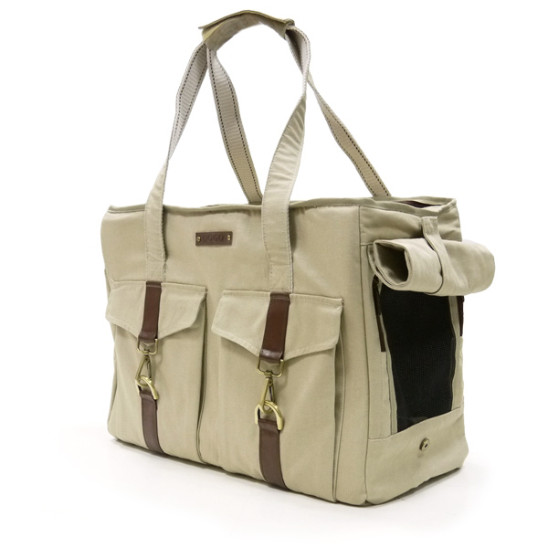 BEIGE BUCKLE TOTE V2 DOG CARRIER, Carriers - Bones Bizzness