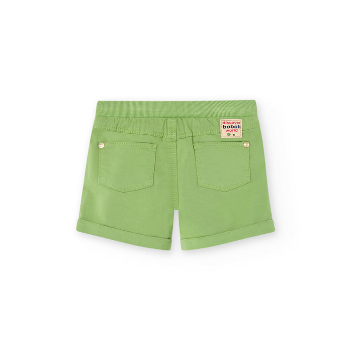 Bermuda De Gabardina Color Verde Para Niño BOBOLI