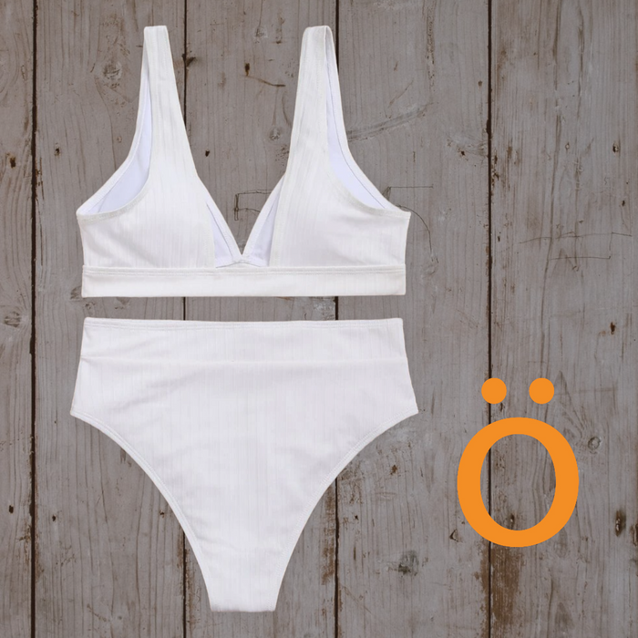 Bikini Blanco relieve rayas