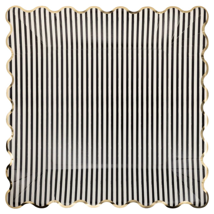 Black & White Striped Square Plates 11" - bubblegum market