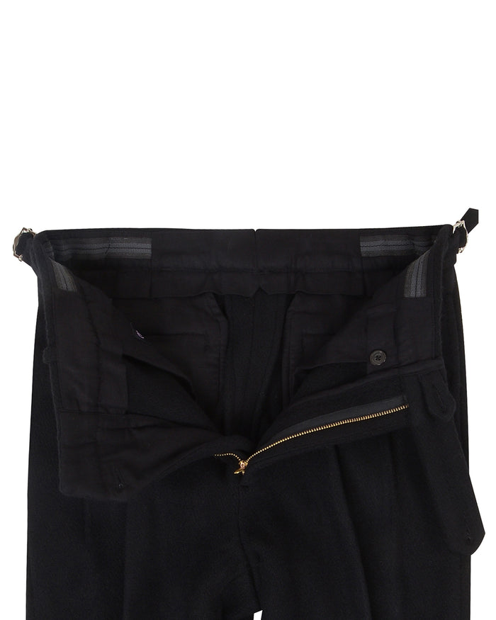 Black Wool Heavy Flannel Pant