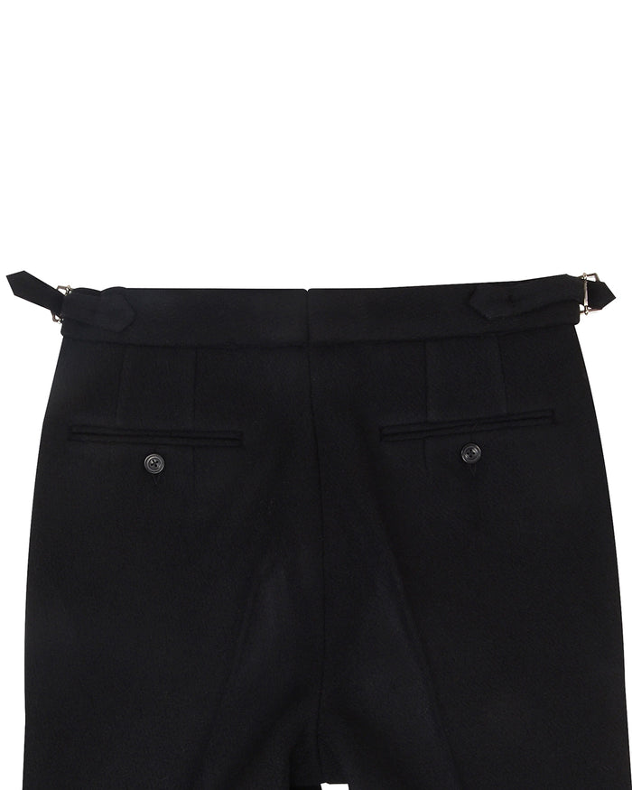 Black Wool Heavy Flannel Pant