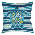 Blue Ocean Turtle Outdoor Decorative Pillow