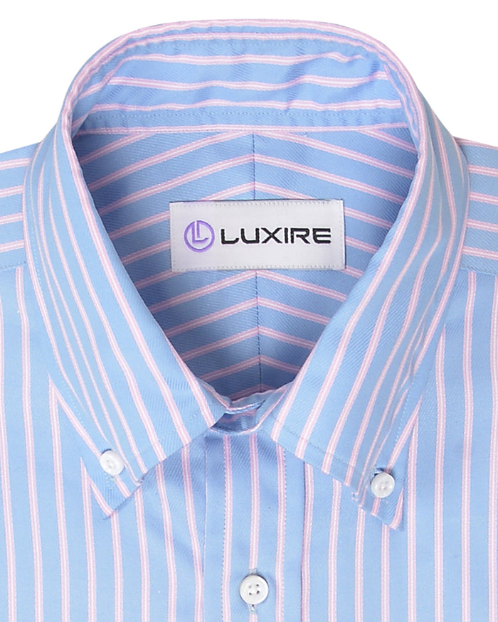 Blue Pink Stripes Twill