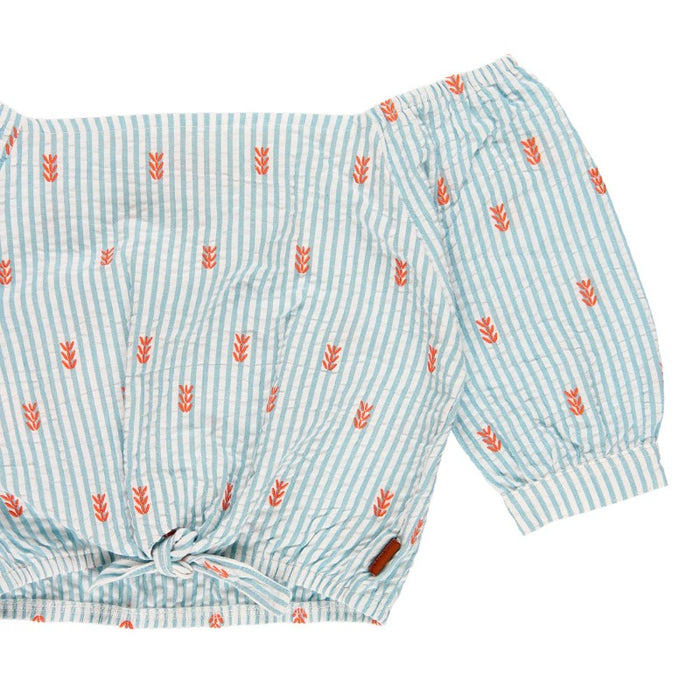 Blusa Azul de popelín para niña BOBOLI