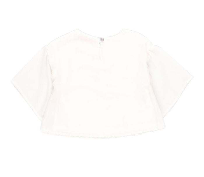 Blusa manga olán blanca “CHIC” niña BOBOLI