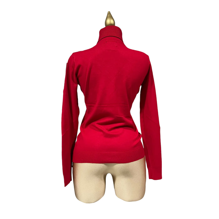 Blusa Rojo Cuello Alto Para Dama MUSSI