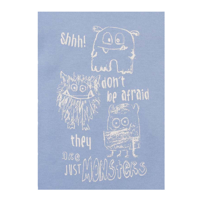 Body 2 Piezas Azul “Shhh! Don’t Be Afraid They Are Just Monsters” Niño Losan