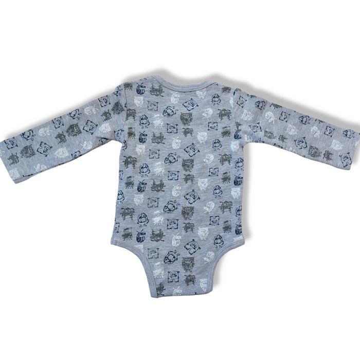 Body 2 Piezas Gris “Shhh! Don’t Be Afraid They Are Just Monsters” Niño Losan