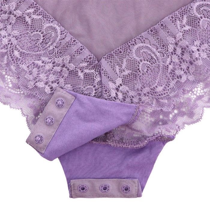 Body para mujer con encaje y mesh con trasparencia CARNIVAL.