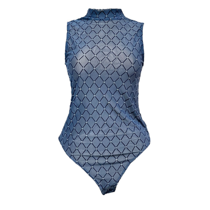 Body Rombo Azul Para Dama OM