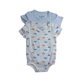 Bodys Dos Piezas Azul Para Bebé Niño Carritos Losan
