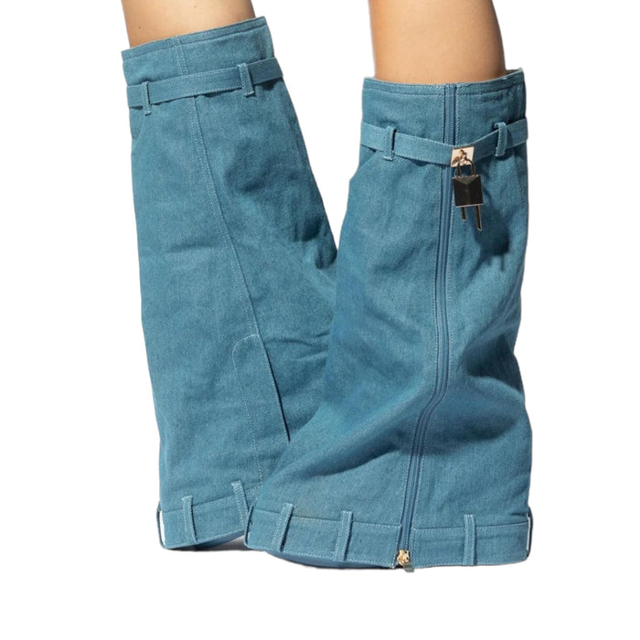 Botas Vaqueras Tipo Pantalón Denim Mata Shoes