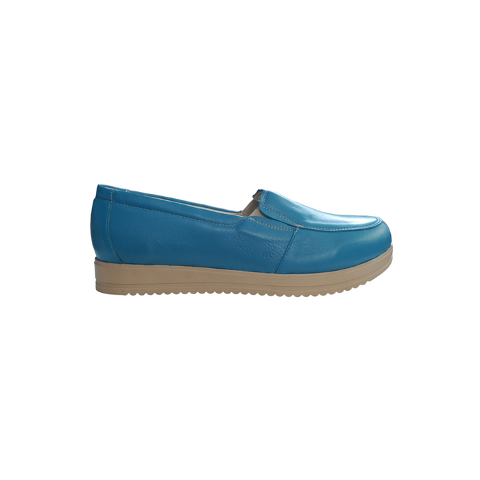 Calzado piel azul confortable David Serrano