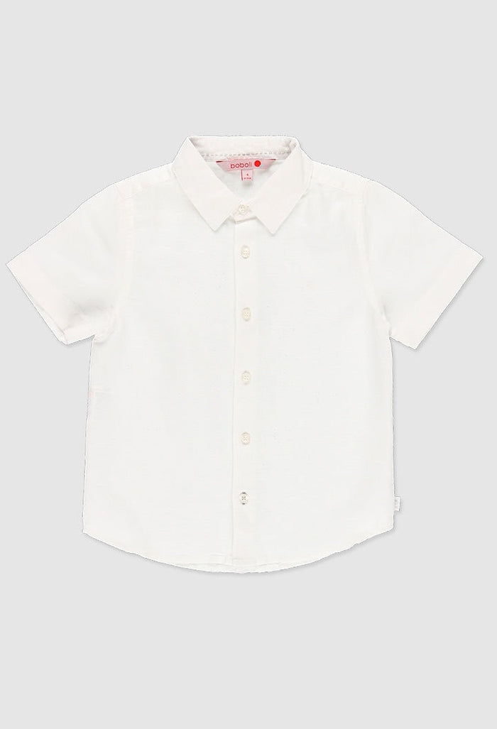 Camisa blanca de lino para niño BOBOLI