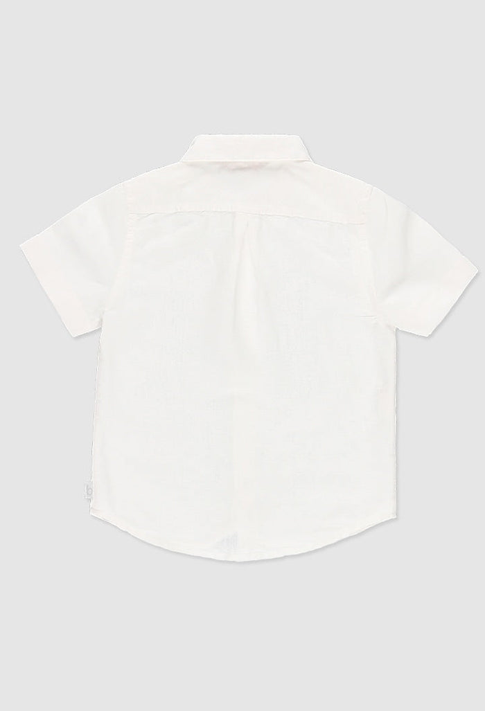 Camisa blanca de lino para niño BOBOLI