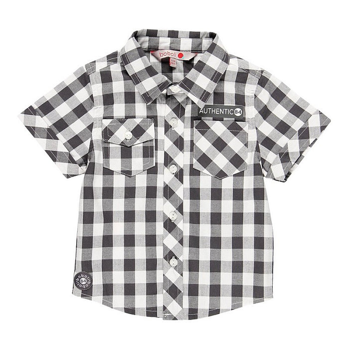 Camisa Cuadros de popelín estampado "AUTHENTIC 84" para bebé niño BOBOLI
