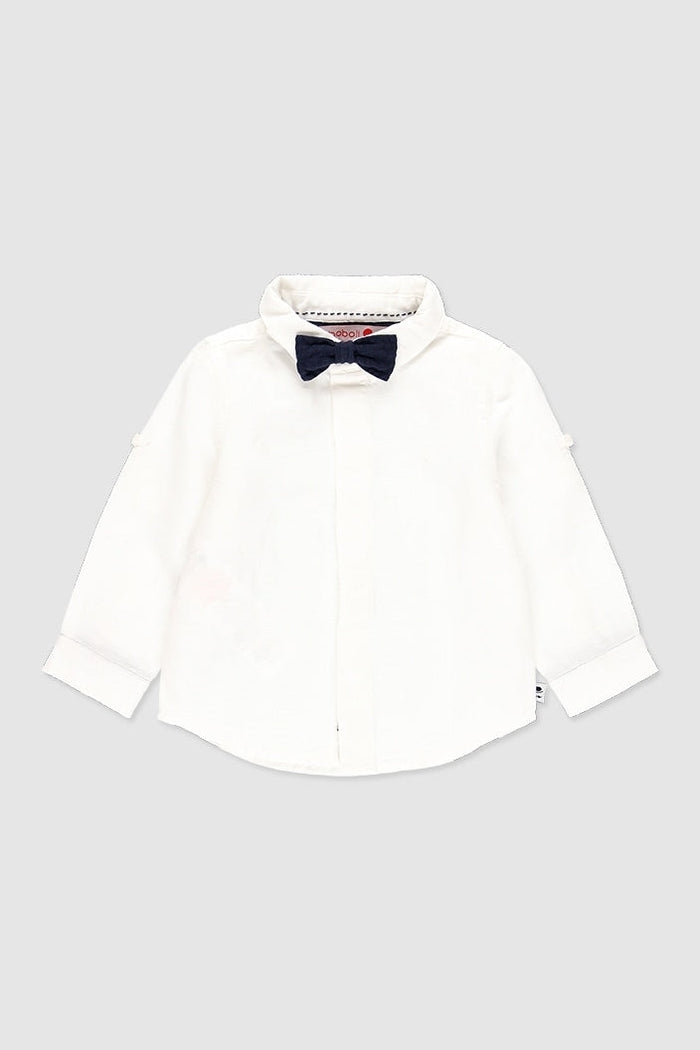 Camisa de lino con moño para bebé niño BOBOLI