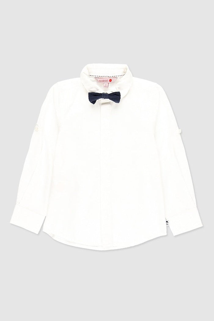 Camisa de lino con Moño slim fit para niño BOBOLI