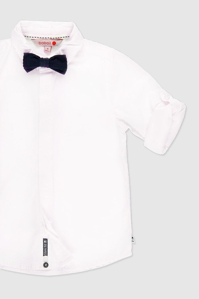 Camisa de lino con Moño slim fit para niño BOBOLI