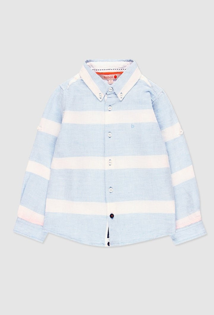 Camisa de lino rayas para niño BOBOLI