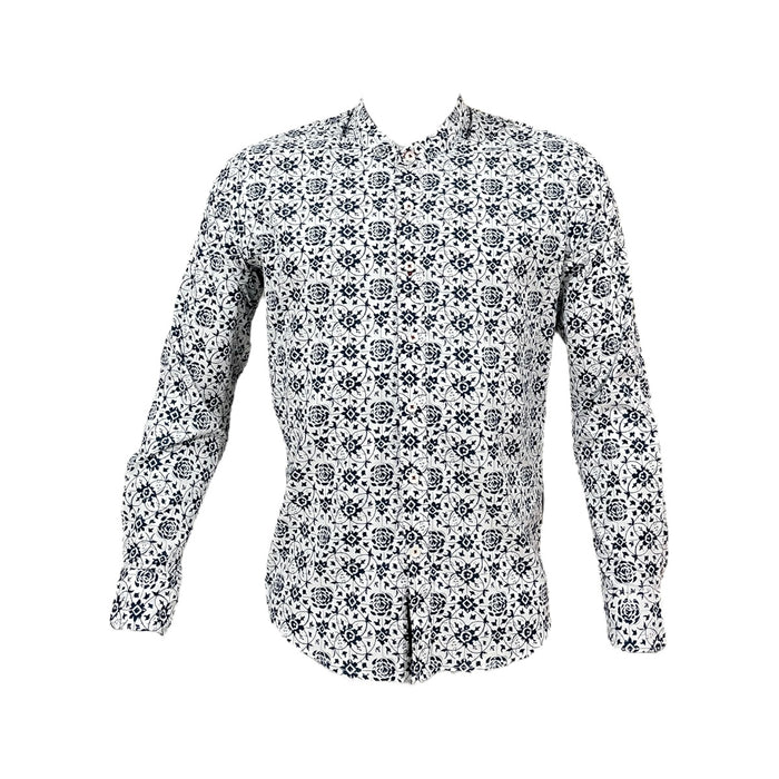 Camisa Slim Fit Flores Manga Larga Para Caballero Varanasi