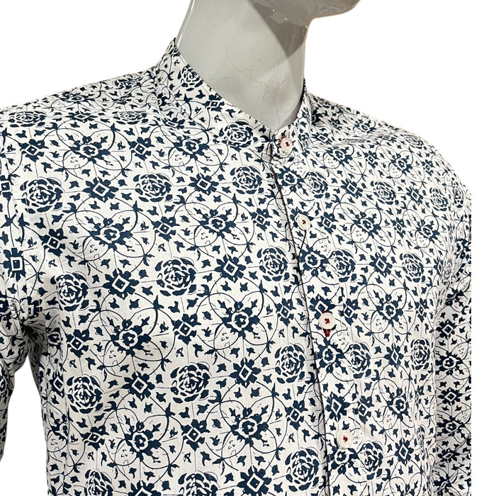 Camisa Slim Fit Flores Manga Larga Para Caballero Varanasi