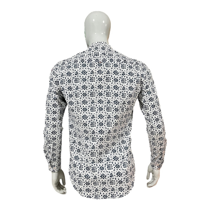 Camisa Slim Fit Flores Manga Larga Para Caballero Varanasi