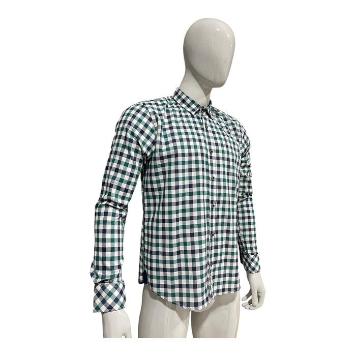 Camisa Verde/Marino Cuadros Para Caballero ZAREVICH COLLECTION