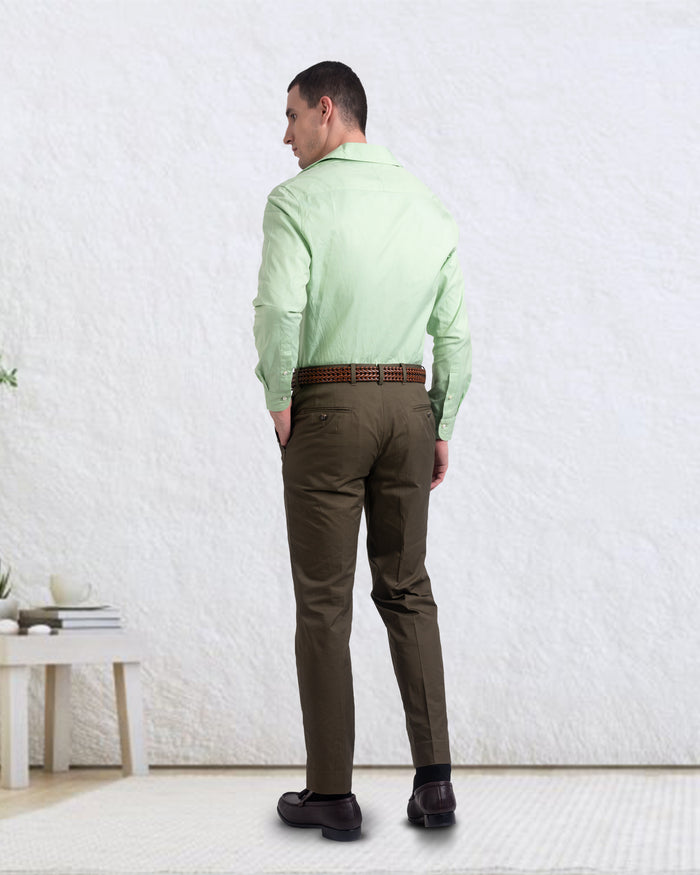 Camp Collar Shirt in Pista Green Plain