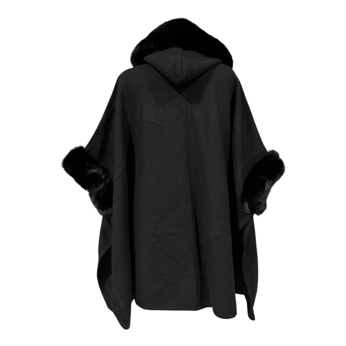 Capa Negro Con Gorro Para Dama MUSSI