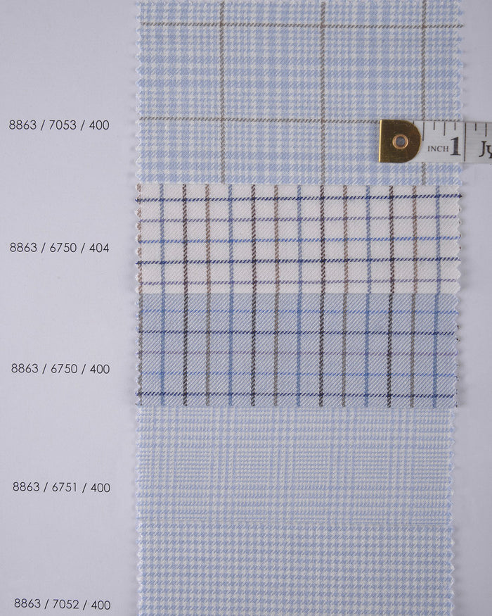 Cashmerello Alumo: Pastle Blue Houndstooth