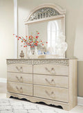 Catalina B196-36 Antique White Bedroom Mirror