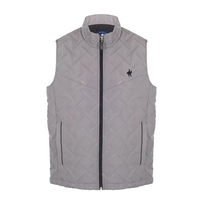 Chaleco En Poliester Fino Doble Vista Color Gris Rock Hampton Polo Team