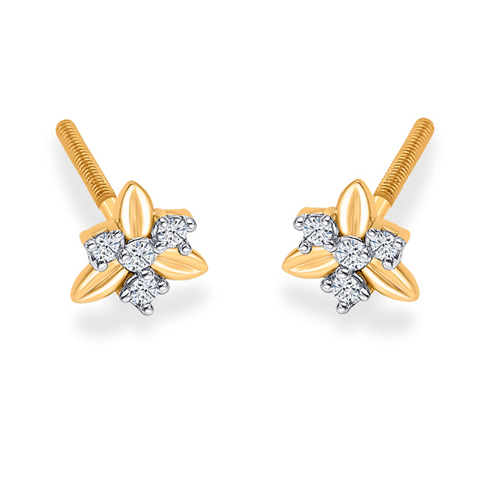 Charming Petals Yellow Gold Kids Earring