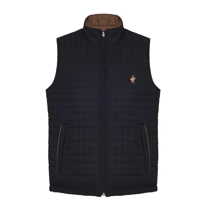 Cheleco Doble Vista Capitonado Negro Rock Hampton Polo Team