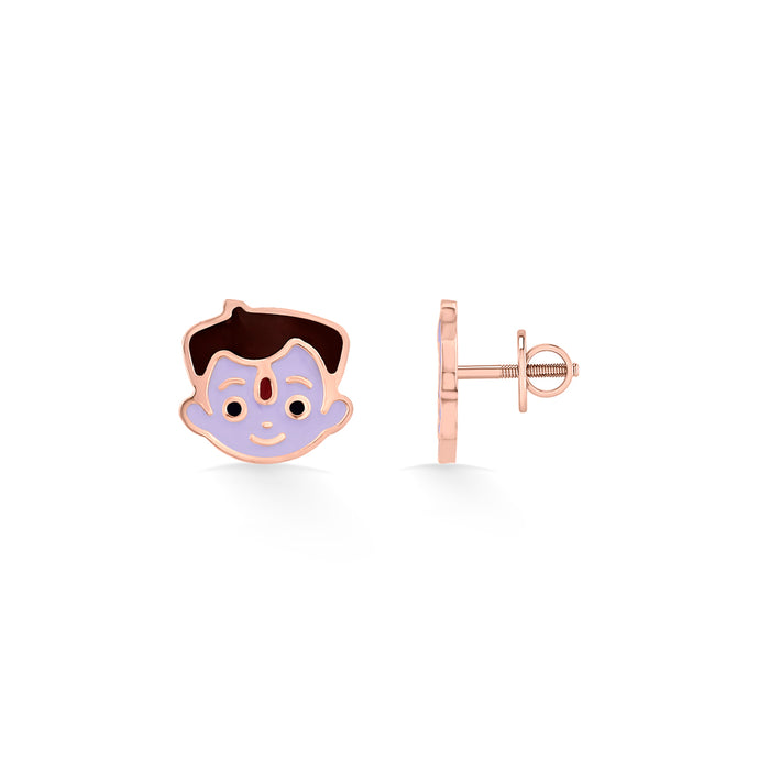Chota Bhim Gold Stud Earring For Kids
