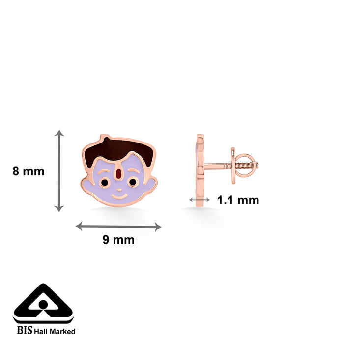 Chota Bhim Gold Stud Earring For Kids