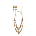 Collar Con Aretes Tonos Dorados Cristal Checo