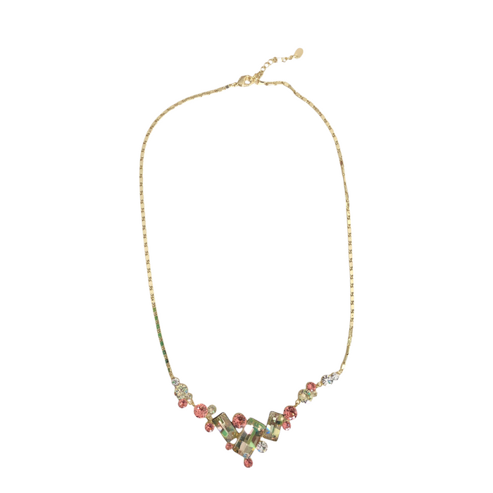 Collar Con Cristales Checo Multicolor