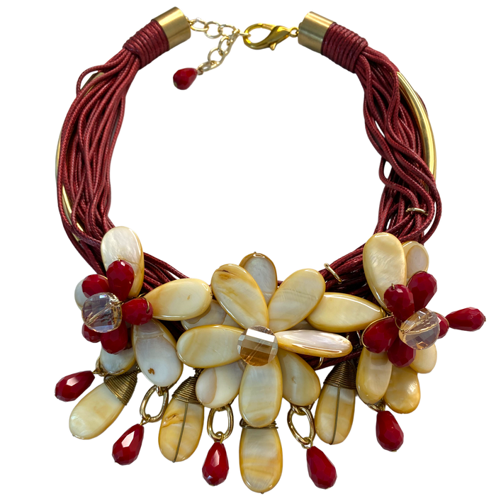 Collar Flores Piedra Natural