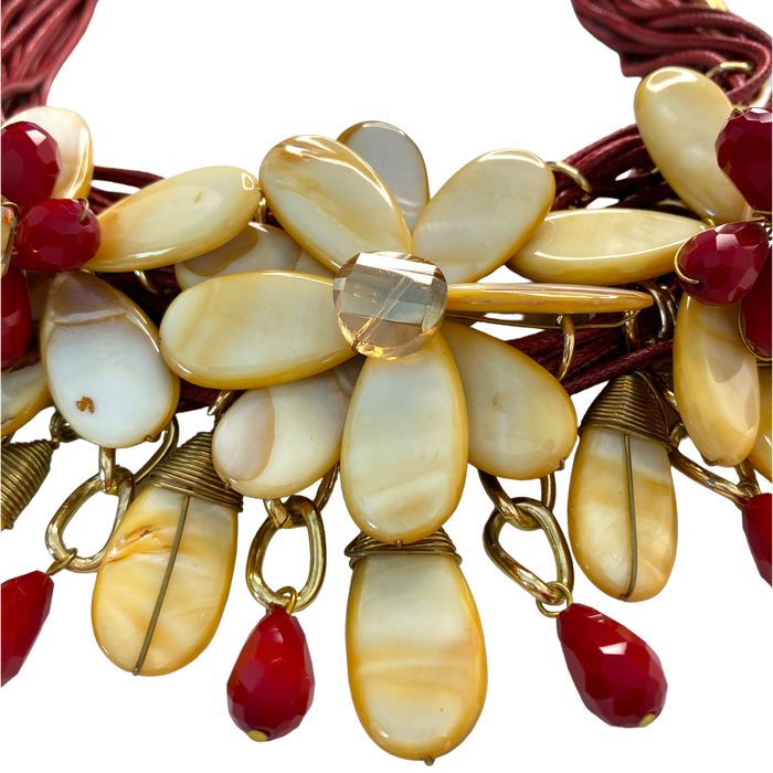 Collar Flores Piedra Natural