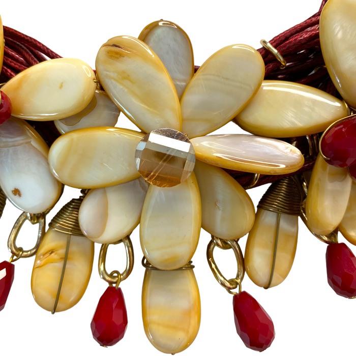 Collar Flores Piedra Natural