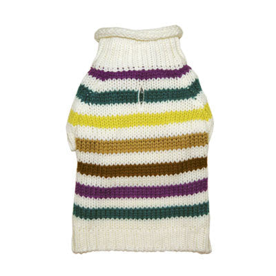 COLORFUL STRIPE DOG SWEATER BLUE, Sweaters - Bones Bizzness