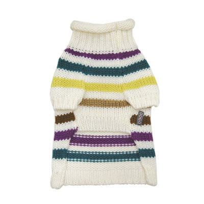 COLORFUL STRIPE DOG SWEATER BLUE, Sweaters - Bones Bizzness