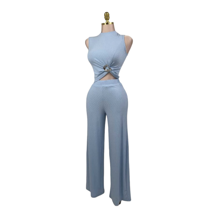 Conjunto canalé de dos piezas con aro lateral azul LC