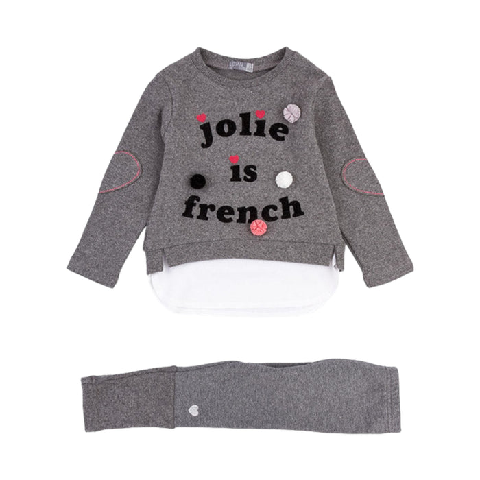 Conjunto De Camiseta "Jolie Is French" Y Legging Niña Losan