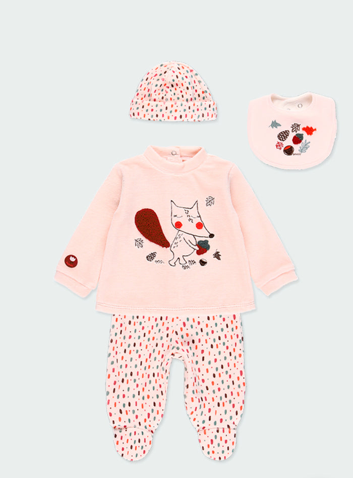 Conjunto de cuatro piezas rosa confeti niña BOBOLI