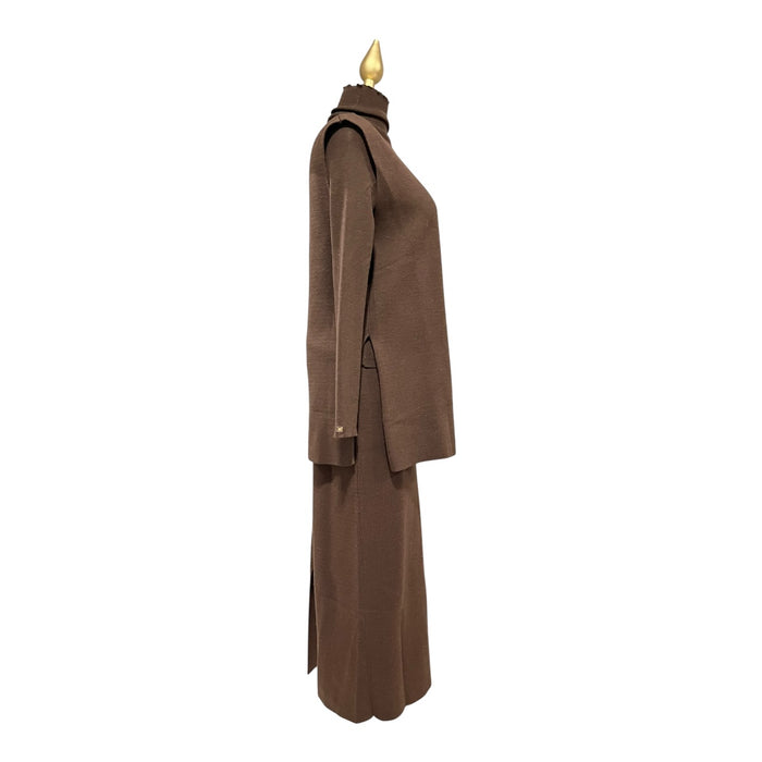 Conjunto De Suéter/Chaleco/Falda Café Para Dama MUSSI